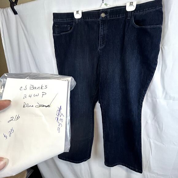 CJ Banks Blue Jeans Size 24W P 46x29 Christopher & Banks stretch comfort fit - Picture 12 of 13